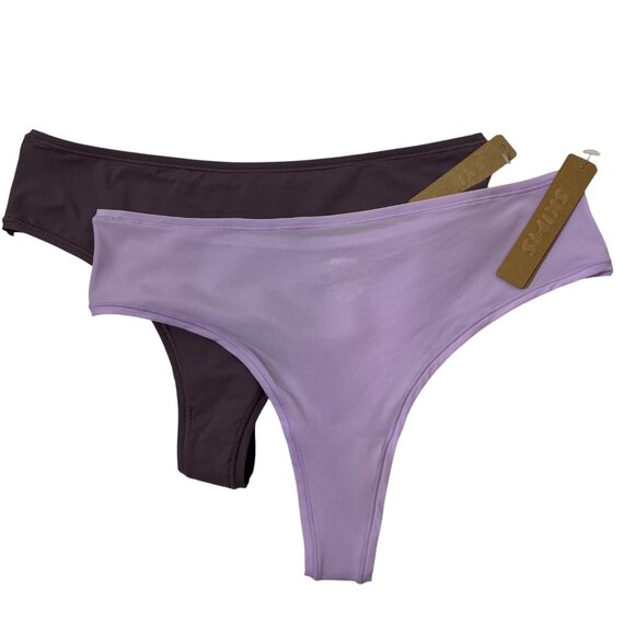 SKIMS Fits Everybody Thong Lot of 2 Plum Sugar Plum 2X - Picture 11 of 11